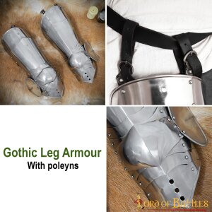 15th century Gothic Knight Leg Armor 16 gauge
