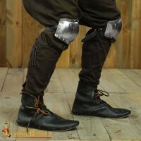 13th - 14th century Knight Poleyns Suede Lined Knee Cops 16 gauge