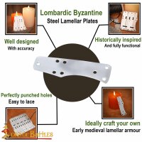 Lombardic Byzantine Steel Lamellar Plates 100pcs - Armor Craft