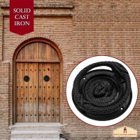 Black Vintage Medusa Head Circle Solid Decorative Front Door Artisan Made Antique Knocker