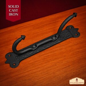 Coat Hook Solid CAST Iron Victorian, Colonial, Retro, steampunk, Gothic, Baroque Medieval Large Hook