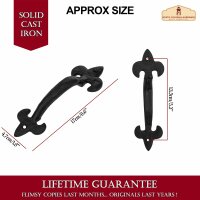 Rustic Cast Iron Fleur de Lis Door Pull: Ideal for Victorian, Colonial, Retro, Steampunk, Gothic, Baroque, and Medieval Settings, (17x4.7) cm