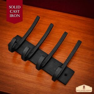 Rustic Forged Iron Wall Hooks, Heavy Duty Retro Utility...