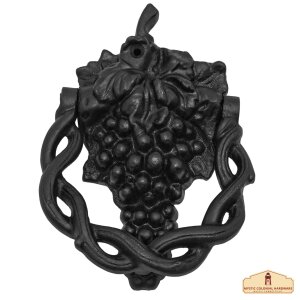 Black Cast Iron Grape Vine Door Knocker - Antique Vintage...