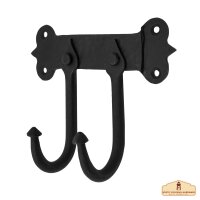 Rustic Cast Iron Wall Hooks, Heavy Duty Retro Utility Hooks for Hanging Coat, Bag, Towel, Robe, Hat and More, Finish: Oil Blackened