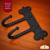 Rustic Cast Iron Wall Hooks, Heavy Duty Retro Utility Hooks for Hanging Coat, Bag, Towel, Robe, Hat and More, Finish: Oil Blackened