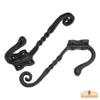Rustic Cast Iron Wall Hooks, Heavy Duty Retro Utility Hooks for Hanging Coat, Bag, Towel, Robe, Hat and More, Finish : Oil Blackened