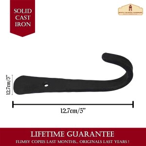 Rustic Forged Iron Wall Hooks, Heavy Duty Retro Utility Hooks for Hanging Coat, Bag, Towel, Robe, Hat and More, Finish: Oil Blackened