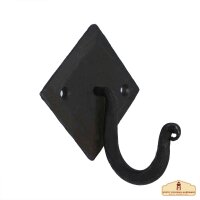 Rustic Cast Iron Wall Hooks, Heavy Duty Retro Utility Hooks for Hanging Coat, Bag, Towel, Robe, Hat and More, Finish : Oil Blackened