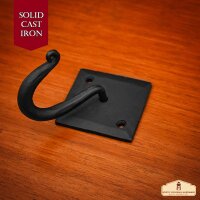 Rustic Cast Iron Wall Hooks, Heavy Duty Retro Utility Hooks for Hanging Coat, Bag, Towel, Robe, Hat and More, Finish : Oil Blackened