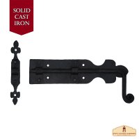 Iron Gate Latch Black Flip Latches, Heavy Duty Cast Iron Drop Latch, for Old Farm Barn Shed Cabinet Shutter Antique Privacy Door Hardware Replacement