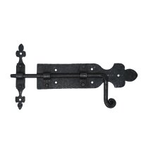 Iron Gate Latch Black Flip Latches, Heavy Duty Cast Iron Drop Latch, for Old Farm Barn Shed Cabinet Shutter Antique Privacy Door Hardware Replacement