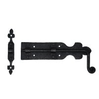 Iron Gate Latch Black Flip Latches, Heavy Duty Cast Iron Drop Latch, for Old Farm Barn Shed Cabinet Shutter Antique Privacy Door Hardware Replacement