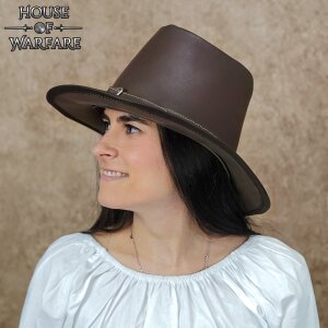 Handcrafted Genuine Leather Hat Brown