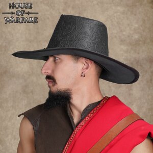 "Van Helsing" Handcrafted Genuine Leather Hat Black