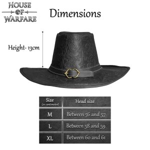 "Van Helsing" Handcrafted Genuine Leather Hat Embossed Brown