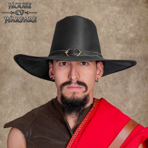 "Van Helsing" Handcrafted Genuine Leather Hat Embossed Brown