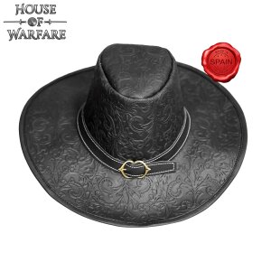 "Van Helsing" Handcrafted Genuine Leather Hat Embossed Brown