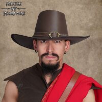 "Van Helsing" Handcrafted Genuine Leather Hat Embossed Brown