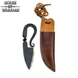 Hand Forged Medieval Knife with Genuine Leather Sheath