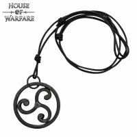 The Celtic Warrior Hand Forged Triskelion Pendant with Leather Cord