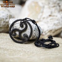 The Celtic Warrior Hand Forged Triskelion Pendant with Leather Cord