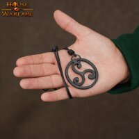 The Celtic Warrior Hand Forged Triskelion Pendant with Leather Cord