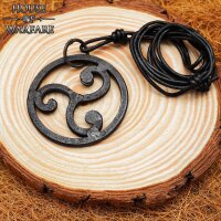 The Celtic Warrior Hand Forged Triskelion Pendant with Leather Cord