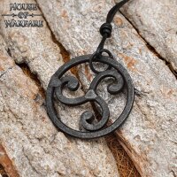 The Celtic Warrior Hand Forged Triskelion Pendant with Leather Cord