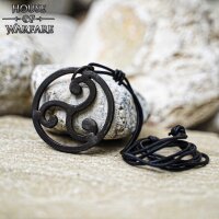 The Celtic Warrior Hand Forged Triskelion Pendant with Leather Cord