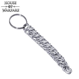 Rustic Chainmail Keychain with Persian Weave Mild Steel Butted, 10mm 16gauge