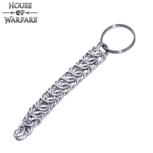 Rustic Chainmail Keychain with Persian Weave Mild Steel...