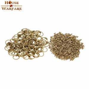 Loose Chainmail Rings, Solid Brass Round Rings with Round Rivets, 8mm 17gauge