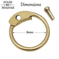 Loose Chainmail Rings, Solid Brass Round Rings with Round Rivets, 8mm 17gauge
