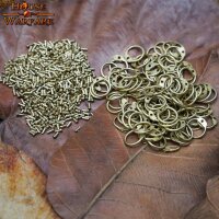 Loose Chainmail Rings, Solid Brass Round Rings with Round Rivets, 8mm 17gauge