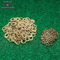 Loose Chainmail Rings, Solid Brass Flat Rings with Round Rivets, 8mm 17gauge