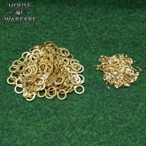Loose Chainmail Rings, Solid Brass Flat Rings with Wedge Rivets, 8mm 18gauge