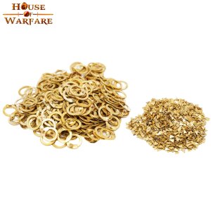 Loose Chainmail Rings, Solid Brass Flat Rings with Wedge Rivets, 8mm 18gauge