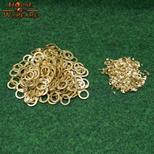 Loose Chainmail Rings, Solid Brass Flat Rings with Wedge Rivets, 8mm 18gauge