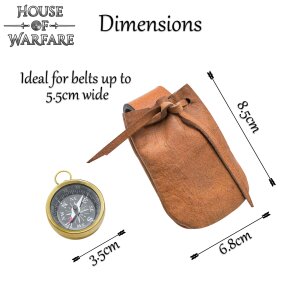 Pirate´s Compass with Genuine Leather Belt Pouch