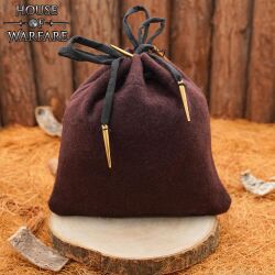 Medieval Merchant Woolen Drawstring Pouch