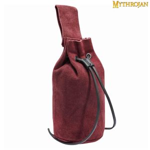 Medieval Drawstring Belt Bag,  Suede Leather