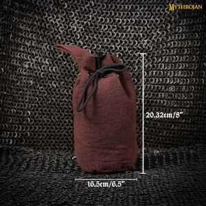 Medieval Drawstring Belt Bag,  Handwoven Canvas