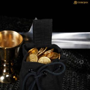 Medieval Drawstring Belt Bag,  Handwoven Canvas