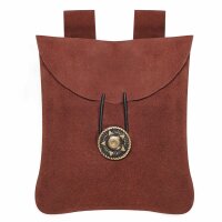 Suede Belt Bag,  Suede Leather, Maroon, 5.5"—5.1"