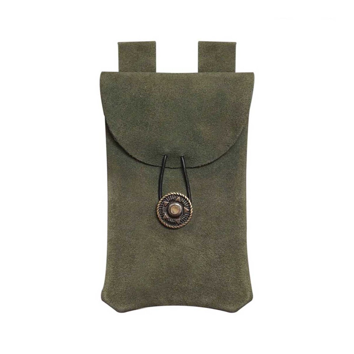 Suede Belt Bag,  Suede Leather, Dark Green,...