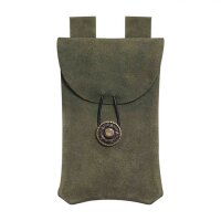 Suede Belt Bag,  Suede Leather, Dark Green, 7.2"—4.7"