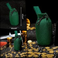 Woolen Drawstring Belt Pouch: Medieval Viking Bag Sca Larp Gn Coin Purse, Genuine Wool, Green