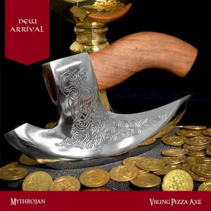 Viking Steel Pizza Axe Authentic Medieval Pizza Cutter Axe Mezzaluna Ulu Rocking Pizza Gift Knife