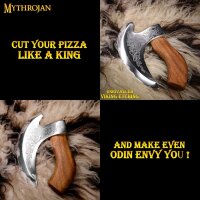 Viking Steel Pizza Axe Authentic Medieval Pizza Cutter Axe Mezzaluna Ulu Rocking Pizza Gift Knife